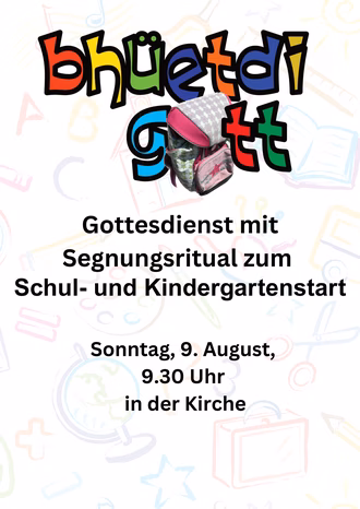 Gottesdienst mit Segnungsritual zum Schul- und Kindergartenstart